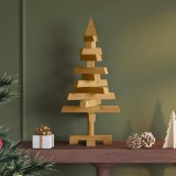 vidaXL Brazi de Crăciun cu suport Maro 60 cm Lemn masiv de pin 42016709