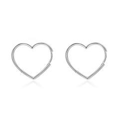 Cercei din argint in forma de inima, Forever Love (Marime: 3.1cm) foto