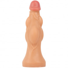 Dildo Extra Sensations cu Ventuza, PVC, Natural, 21 cm, Passion Labs