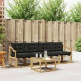 vidaXL Set de canapele de exterior cu pernă 5 pcs Alb și negru 3389198