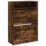 Cumpara ieftin Pantofar cu 2 sertare rabatabile, stejar fumuriu, 80x34x116 cm