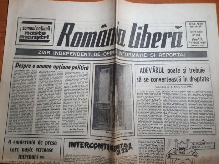 romania libera 7 aprilie 1990-art. tot un ceausescu a ordonat &quot; trageti &quot;