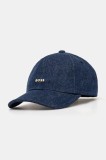 BOSS șapcă de baseball din bumbac culoarea bleumarin, uni, 50533368