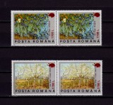 Cumpara ieftin RO 2000 ,LP 1513 , &quot; 100 ani m. Van Gogh supra./1990&quot; ,pereche (V sau H !!!),MNH
