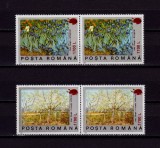 Cumpara ieftin RO 2000 ,LP 1513 , &quot; 100 ani m. Van Gogh supra./1990&quot; ,pereche (V sau H !!!),MNH, Natura, Nestampilat