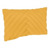 Pernă Decorativă, Velvet, Dungi Reliefate, Culoare Galben Mustar, Dimensiune 50x30cm, Oem