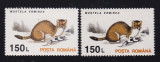 ROMANIA 1993 LP 1318 ANIMALE 150 L EROARE CULOARE+PATA PE COADA MNH