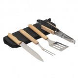 Set 4 piese din INOX pentru gratar si borseta depozitare Zilan ZTS8337