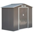 Casuta gradina depozitare unelte, metal/PP, 213x130x185cm, gri, structura baza inclusa, GartenVIP DiyLine