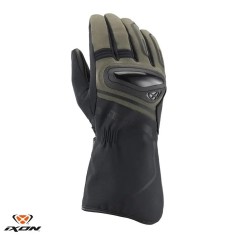 Manusi barbati pentru scuter - motocicleta Touring/Adventure Mid-season textil/piele Ixon model Drizzle MS culoare: khaki/negru &ndash; degete tactile (manu