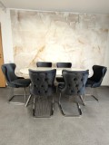 Set stella gri cu argintiu masa+ 6 scaune PERSONALIZABIL PE CULORI