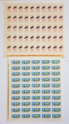 TIMBRE ROMANIA 1965 L.P. 610 AL XX -lea CONGRES APICULTURA COLI 50 DE VALORI MNH foto