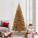 VidaXL Brad de Crăciun cu 300 LED cu suport Auriu 210 cm PET 3396641