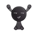 Suport de telefon, flippy, pentru ventilatie, din abs si silicon, 11 x 10 x 4 cm, pentru telefon 4.0 - 6.0 inch, model smiley face, negru