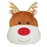 Figurina Ren decorativă de Crăciun cu coarne din folie aurie, CMCLASS