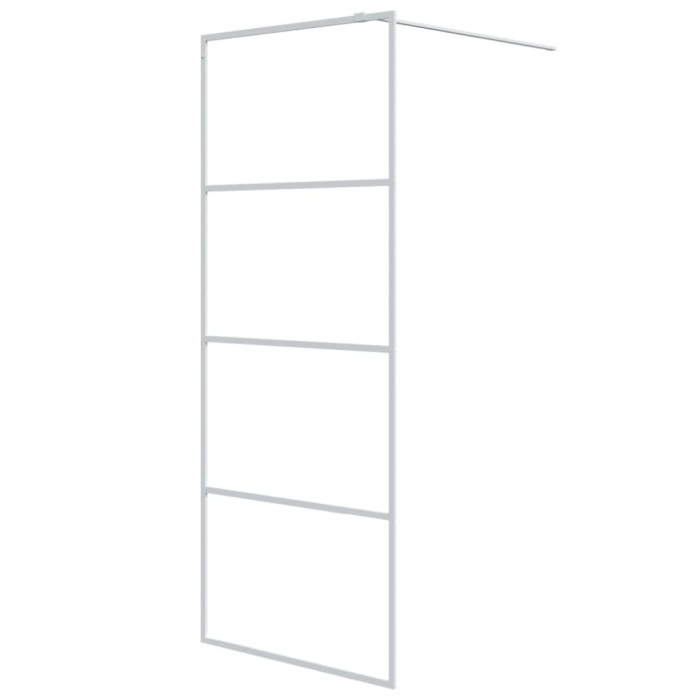 Paravan de dus walk-in, alb, 80x195 cm, sticla ESG transparenta