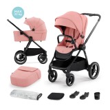 Carucior Kinderkraft NEA 2 in 1, multifunctional, Ash Pink, 0-22 kg, roti mari, pliabil