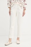 MM pantaloni MARA culoarea alb, drept, high waist, 2526136017600