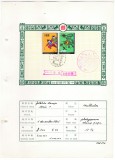 DB1 Taiwan Foaie prez Prima Zi 1965 Mi. 589-590 Obiceiuri de Anul Nou, Stampilat