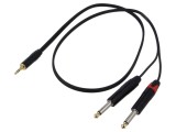 Cablu audio Jack 3,5mm la 2 x Jack 6,3mm 1m negru PVC Reds Music