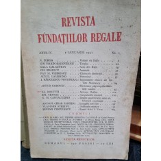 Revista Fundatiilor Regale - Anul IV 1 Ianuarie1937 Nr. 1
