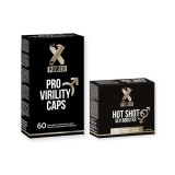 Pachet pentru bărbați: Capsule XPower Pro Virility, 60 buc + Afrodisiac natural XPOWER Hot Shot Sex Booster, 3 x 20 ml