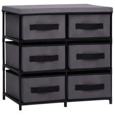 vidaXL Dulap depozitare cu 6 sertare, gri, 55x29x55 cm, oțel
