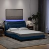 VidaXL Cadru de pat cu LED fără saltea Hvar Albastru 140x190 cm Material 3213703