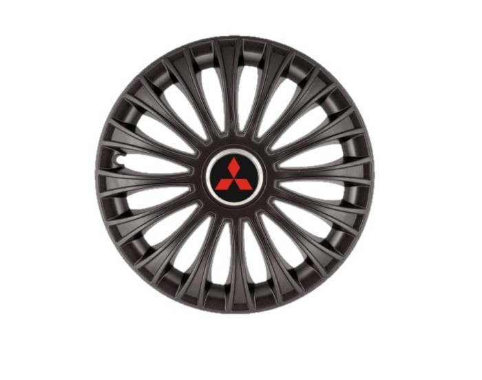 Set 4 capace roti Dino Negru R16 pentru gama auto Mitsubishi