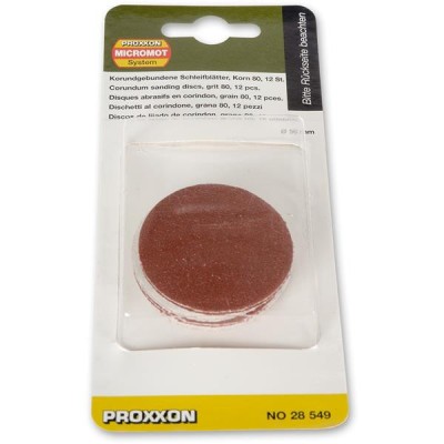 Set discuri abrazive autoadezive pentru LHW Proxxon 28549, O50 mm, granulatie K80, 12 bucati foto