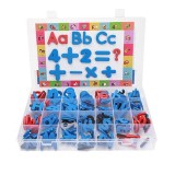 Set de litere si cifre magnetice din spuma, tabla de scris cu marker si burete incluse, 218 piese
