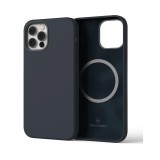 Husa din silicon Sinjimoru pentru iPhone 12 12 Pro pentru MagSafe, Navy Blue - SECOND