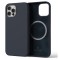 Husa din silicon Sinjimoru pentru iPhone 12 12 Pro pentru MagSafe, Navy Blue - SECOND
