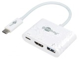 Adaptor HDMI 1.4 USB 3.0 0,15m Alb 60W, Goobay