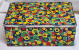 AGATEX cutie din tabla litografiata pentru depozitare dulciuri/diverse anul 1977