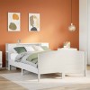 VidaXL Pat cu bibliotecă fără saltea, alb, 140x190 cm, lemn masiv pin 3323072