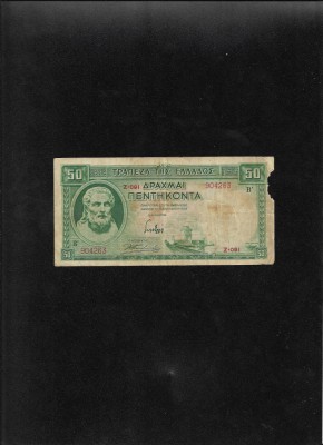 Grecia 50 drahme drachmai 1939 seria904263 uzata foto