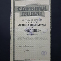 Actiune nominativa Creditul rural , titlu , actiuni