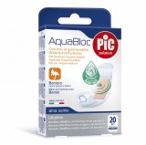 Plasturi rezistenti la apa PIC SOLUTION AQUABLOC 19x72mm cu solutie
