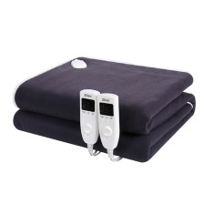 Patura cu incalzire electrica Soft Polar Fleece, 2 x 60 W, 160 x 140 cm, 5 trepte, Negru foto