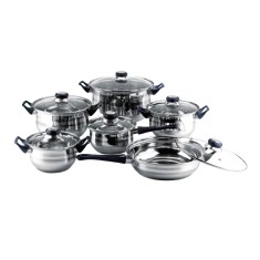 Set oale Floria, 1.7-6.1 l, 16-24 cm, 12 piese, otel inoxidabil, capace incluse, Argintiu
