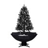 Brad de Craciun cu ninsoare si baza umbrela, negru, 170 cm, PVC