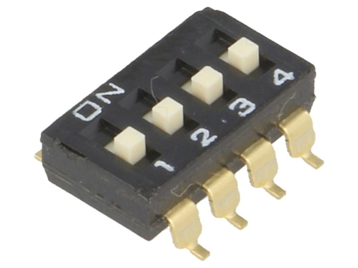 Comutator DIP-SWITCH 4 secțiuni ON-OFF