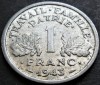 Moneda istorica 1 FRANC - FRANTA, anul 1943 * cod 2746 B, Europa, Aluminiu