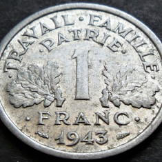 Moneda istorica 1 FRANC - FRANTA, anul 1943 * cod 2746 B