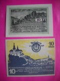 HOPCT BANCNOTA NOTGELD NR 55 - PERSENBEUG PE DUNARE - SET 2 BUC -10 SI 10 HELLER 1920 -AUSTRIA-UNC