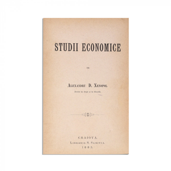 A. D. Xenopol, Studii Economice, 1882