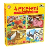 Puzzle Noriel - 4 Prieteni mici (6, 9, 15, 20 piese)