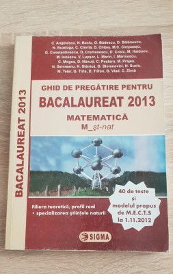 Ghid de pregătire pentru Bacalaureat 2013 Matematică M st-nat - C. Angelescu foto