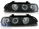 Kit de faruri tuning cu ochi de &icirc;nger halogen potrivit pentru BMW E39 09.1995-05.2003 sedan/combinate, stanga si dreapta Performance AutoTuning